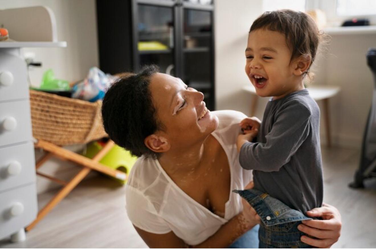 Therapist working with child